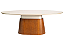 Mesa de Jantar Oval Vale em Laca Off White com Base Pinhão 2,20m x 1,10m - Imagem 1