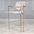 Banqueta Kioto com Braço em Bouclê Off White com Base em Metal Champanhe - Imagem 4