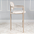 Banqueta Kioto com Braço em Bouclê Off White com Base em Metal Champanhe - Imagem 6