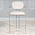 Banqueta Kioto com Braço em Bouclê Off White com Base em Metal Champanhe - Imagem 5
