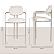 Banqueta Kioto com Braço em Bouclê Off White com Base em Metal Champanhe - Imagem 3