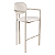 Banqueta Kioto com Braço em Bouclê Off White com Base em Metal Champanhe - Imagem 1