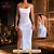 Vestido Sexy Longo Fenda Branco - Imagem 1