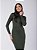 Vestido Midi Canelado Manga Longa Tubinho Outono Inverno Brinco - Imagem 3