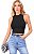 Blusa Feminina Canelada Cropped Cavada Básica Sexy Verão Top - Imagem 2
