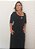 Vestido Feminino Plus Size Longo Meia Manga Decote Redondo - Imagem 2
