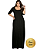 Vestido Feminino Plus Size Longo Meia Manga Decote Redondo - Imagem 1