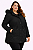 Parka Feminina Plus Size- Preto - Imagem 1