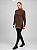 Blusa poncho Xadrez gola alta alfaitaria- preto e marrom - Imagem 4