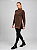 Blusa poncho Xadrez gola alta alfaitaria- preto e marrom - Imagem 7
