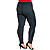Calça Legging PlusSize Malha Jeans com faixa lateral Preta tamanhos grandes do 48-54 - Imagem 4