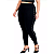 Calça Legging Plus Size Bengaline Preta detalhe Spike lateral tamanho grande do 50 ao 54 cintura alta com elastico - Imagem 1