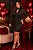 Vestido Festa Social Plus Size Diamond Ellegance all curves curto malha lurex dourado manga longa e docote elegante Tamnhos 46 ao 52 para mulheres - Imagem 1