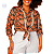 Camisa Feminina Plus Size em viscose estampa de Píton Tamanhos Grandes do 46 ao 58 modelo mais alogado e manga longa com punhos largos - Imagem 2