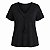Blusa Básica Preta Plus Size manga curta decote em V com detalhe Tamanho Curvy GG-46 Casual - Imagem 3