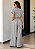 Macacão Feminino Social decote V manga morcego em chiffon estampado casual elegante tamanho G-42 - Imagem 4
