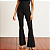 CALÇA FLARE FEMININA NEOPRENE PRETA CINTURA ALTA COM DETALHE DE ZÍPER NA BARRA TAMANHO 42/44 PROMOÇÃO - Imagem 1