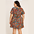 Vestido Plus Size Transpassado curto com babados tecido Viscose Estampada tamanho 48 - Imagem 2