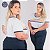 T-shirt Plus Size camiseta feminina longa Estampa silk em Listras 46-56 manga curta - Imagem 8