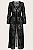 Vestido Saída Praia Longo Preto Feminino Curvy Plus Size Renda Arrastão GG-44 Casual Resort - Imagem 1