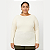 Blusa FEMININA PLUS SIZE Manga Longa Malha Detalhe Decote costas COMPRIMENTO ALONGADO TAMANHOS GRANDES DO 44 AO 56 - Imagem 1