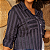 Camisa Manga longa em tecido listrado Devorê Plus Size 44-50 - Imagem 5