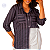 Camisa Manga longa em tecido listrado Devorê Plus Size 44-50 - Imagem 2