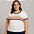 Camiseta t-shirt Feminina Plus Size longa em malha de viscose manga curta com estampa casual para mulheres tamanho grande - Imagem 2