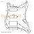 ESCUDO GUITARRA STRATOCASTER HSS X211 BRANCO - Imagem 3
