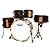 BATERIA RMV INFINITY BUMBO 22'' PRETA STRIPE COBRE COMPLETA - Imagem 1