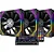 KIT FAN ARGB C/HUB FORTREK FROSTY PRETO - Imagem 1