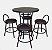 Kit Café Bar Emy Redonda com 4 Bancos – Modelo Drink Q2 - Imagem 1