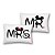 Par de Fronhas Mrs. & Mr. - Mickey e Minnie - Imagem 1
