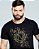 Camiseta masculina premium preta logo espirrado dourado - Imagem 5