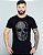 Camiseta masculina premium preta caveira prateada - Imagem 3