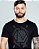 Camiseta masculina premium preta logo hexagonal prata - Imagem 5