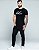 Camiseta masculina premium preta assinatura refletivo cinza - Imagem 4