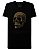 Camiseta masculina premium preta caveira granulada dourada - Imagem 1