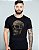 Camiseta masculina premium preta caveira granulada dourada - Imagem 3