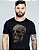 Camiseta masculina premium preta caveira granulada dourada - Imagem 5