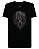 Camiseta masculina premium preta caveira derretendo cinza - Imagem 1