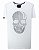 Camiseta masculina premium branca caveira prateada - Imagem 1