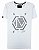 Camiseta masculina premium branca logo hexagonal prata - Imagem 1