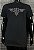 Camiseta masculina premium preta cruz c/ asas prateada - Imagem 1
