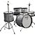 Bateria Acústica Infantil Junior 2t Prata Com Banco New York - Imagem 2