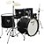 Bateria Acústica Infantil Junior 2t Preta Com Banco New York - Imagem 2