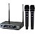 MICROFONE SEM FIO DUPLO DE MÃO VOKAL VS802M RECARREGAVEL PROFISSIONAL - Imagem 2