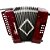 Acordeon 8 Baixos 21 Botões Ta 821bs Vermelho Thommasi - Imagem 1