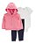 Conjunto Inverno Blusa rosa coração, Body e calça - Imagem 1