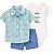 Trio camisa xadrez, bodies carrinhos e short / nova coleção - Imagem 1